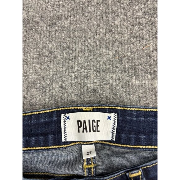Paige Skyline Skinny Jeans Women's 27 Dark Blue Low Rise Ankle - Picture 2 of 8